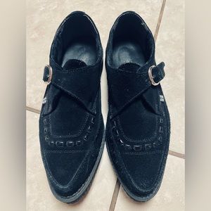TUK black suede creepers